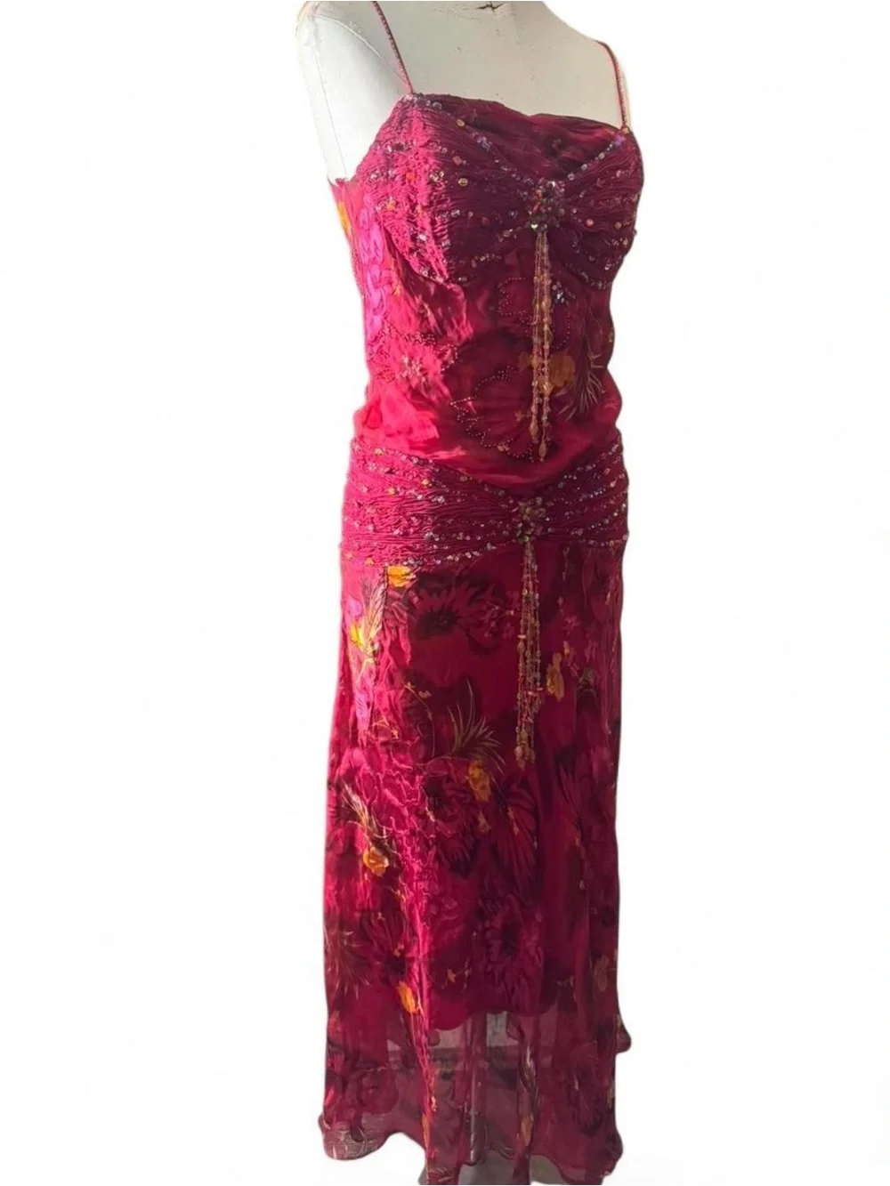 Sue Wong Nocturne hot pink silk & rayon ethereal fairy dress - Picture 2 of 7